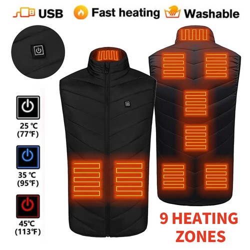 Mens heated vest black - mens,