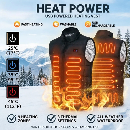 Electric heated vest - heated,