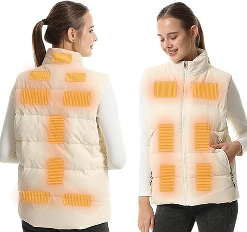 Cream heated bodywarmer vest - cream,
