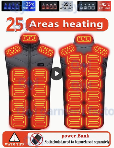 Heated gilet vest jacket - heated,